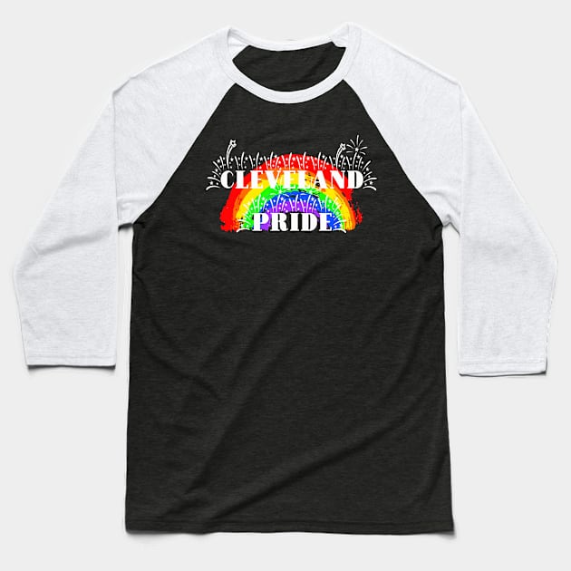 Cleveland Gay Pride Rainbow Baseball T-Shirt by tropicalteesshop